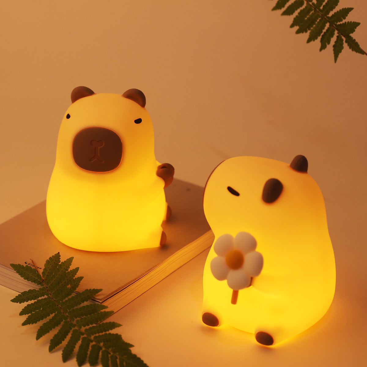 Flower Capybara Squishy Silicone Night Light - Perfect Gift for Kids and Girls