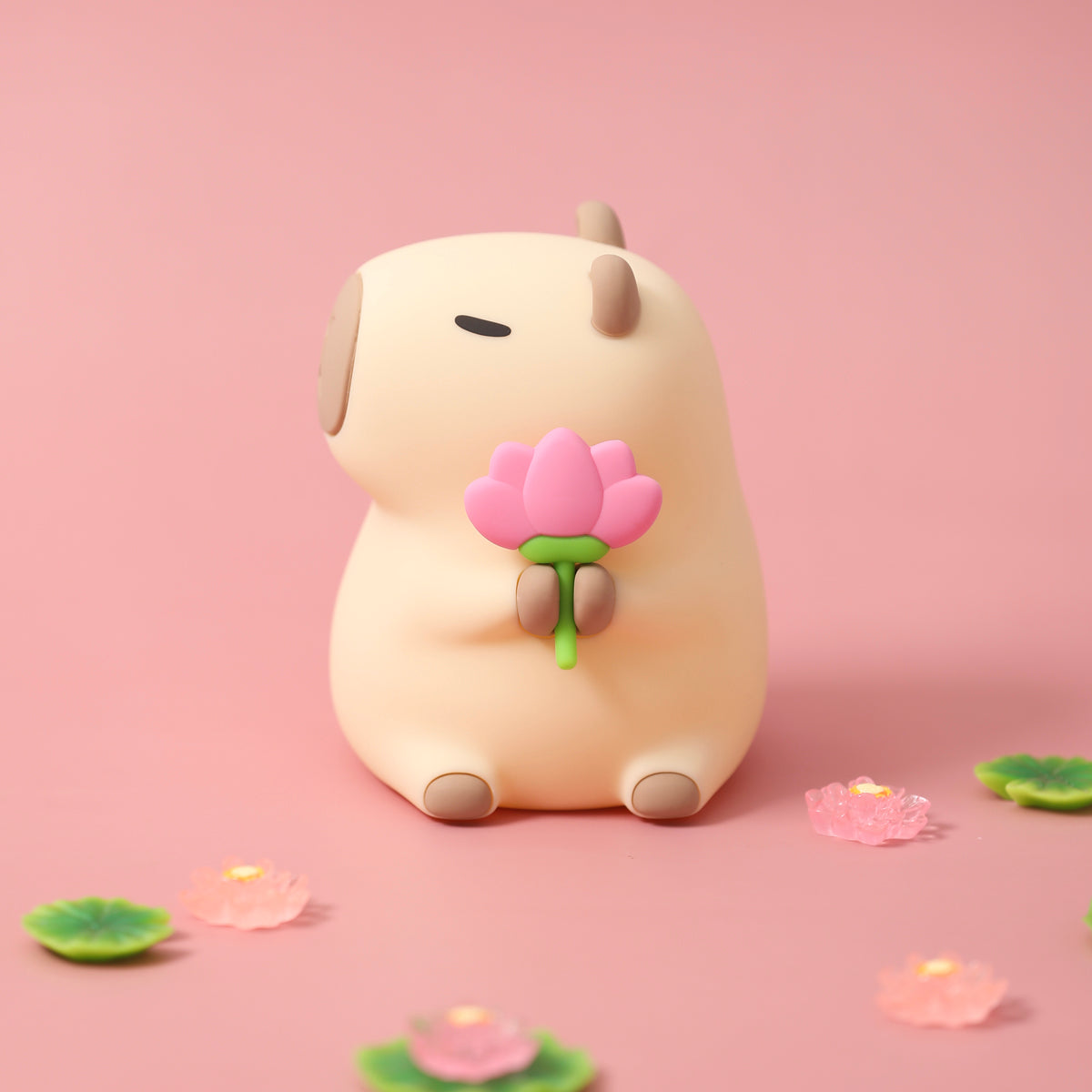 Flower Capybara Squishy Silicone Night Light - Perfect Gift for Kids and Girls