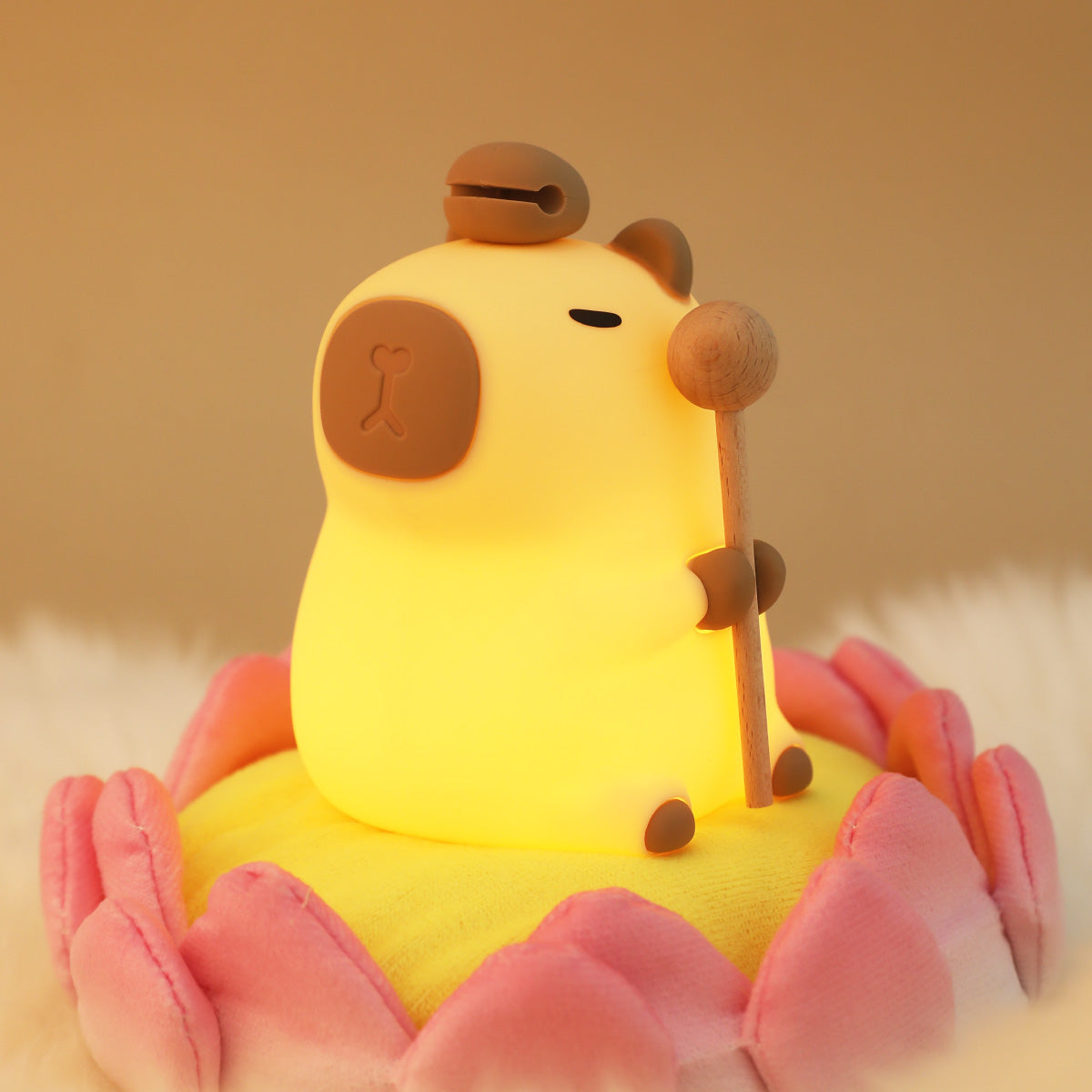 Flower Capybara Squishy Silicone Night Light - Perfect Gift for Kids and Girls