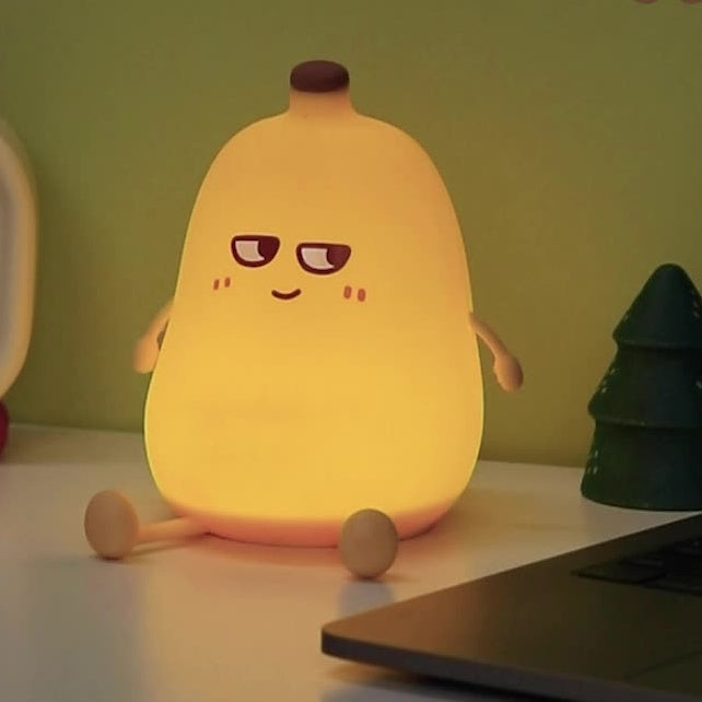 Squishy Silicone Banana LED Night Light - Perfect Gift for Kids and Girls