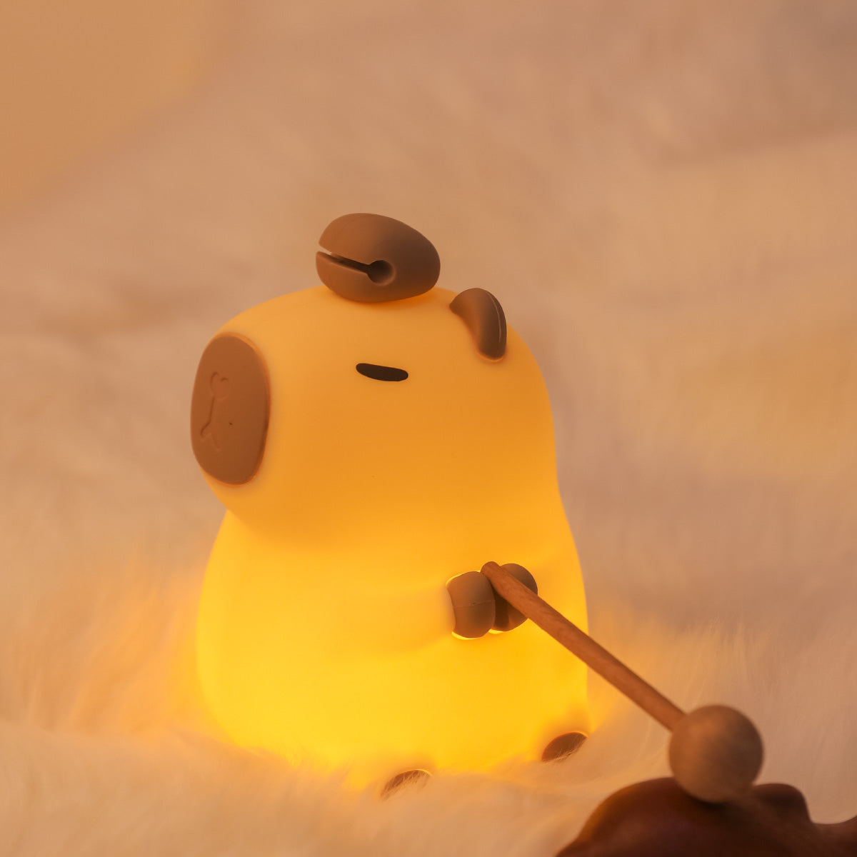 Flower Capybara Squishy Silicone Night Light - Perfect Gift for Kids and Girls