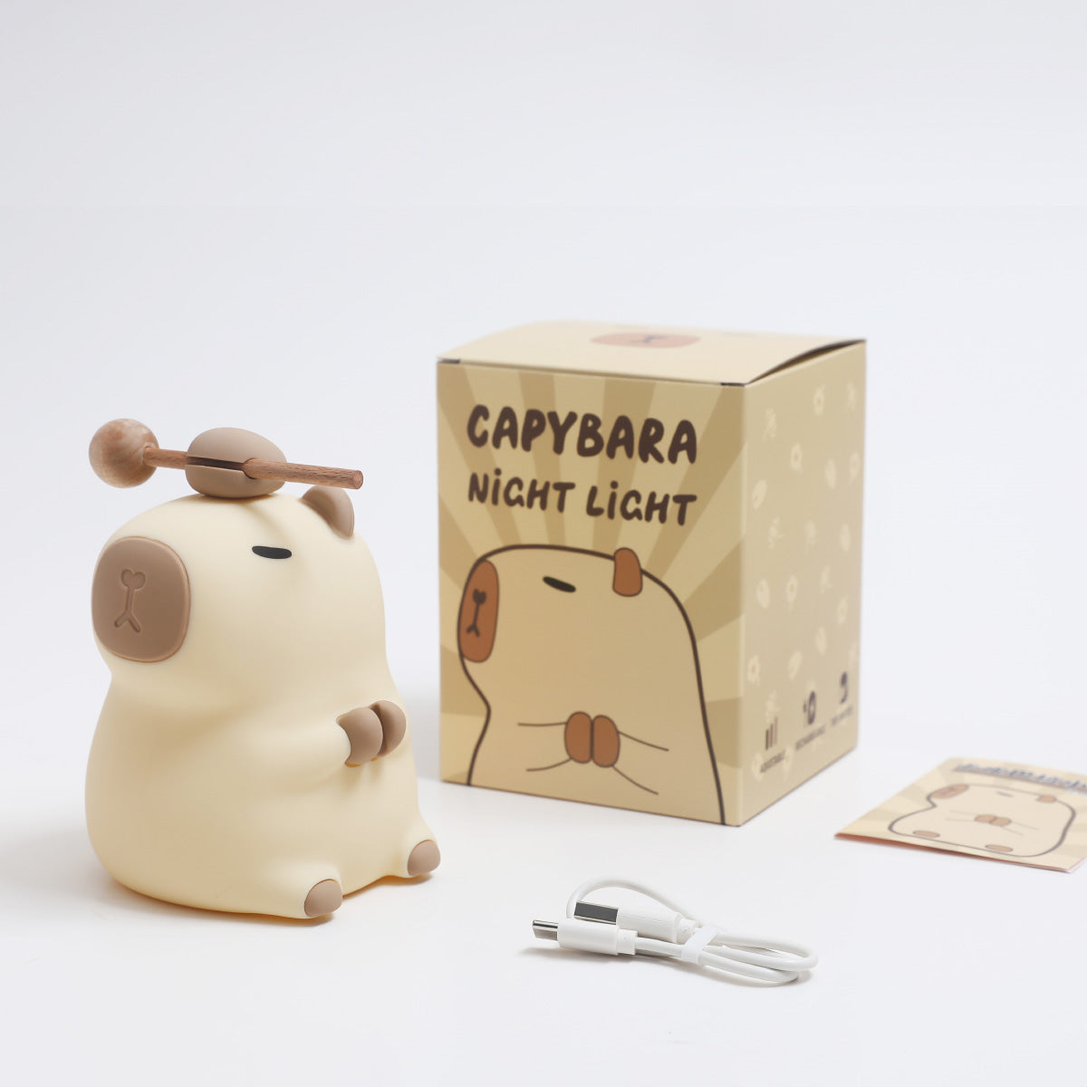 Flower Capybara Squishy Silicone Night Light - Perfect Gift for Kids and Girls