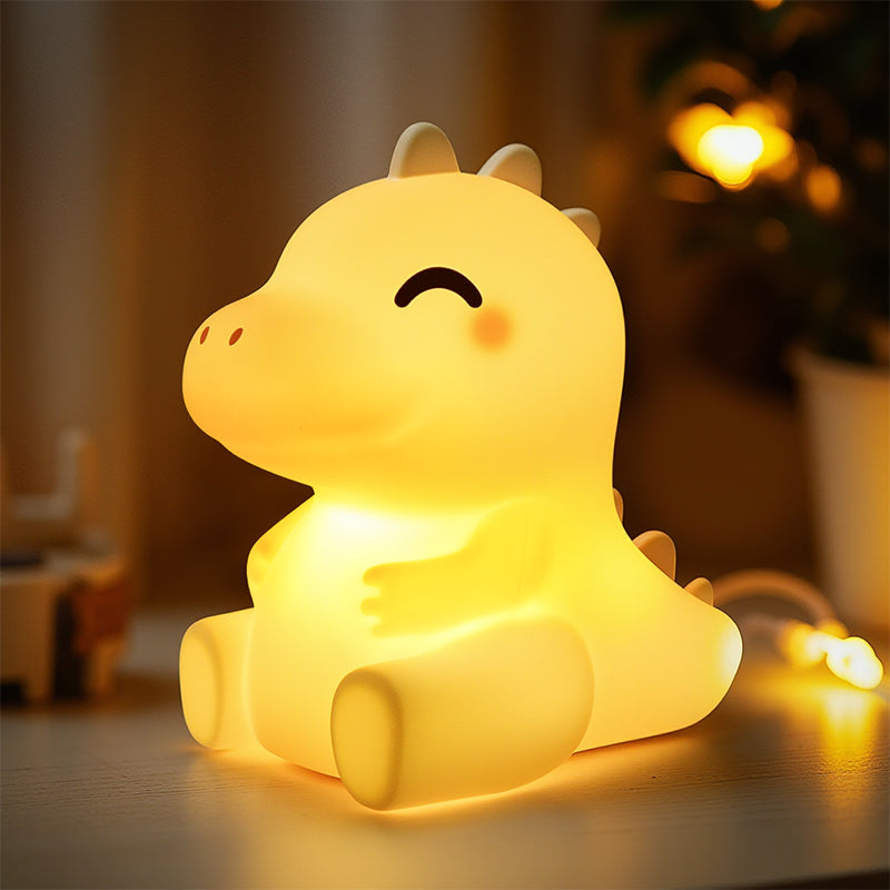 MeWaii® Squishy Silicone Dinosaur LED Night Light - Perfect Gift for Kids and Girls