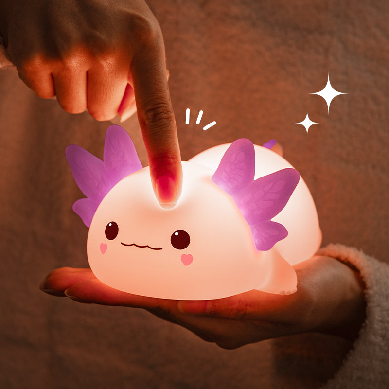 MeWaii® Axolotl 2025 Exclusive Design Squishy Silicone LED Night Light - Perfect Gift for Kids and Girls