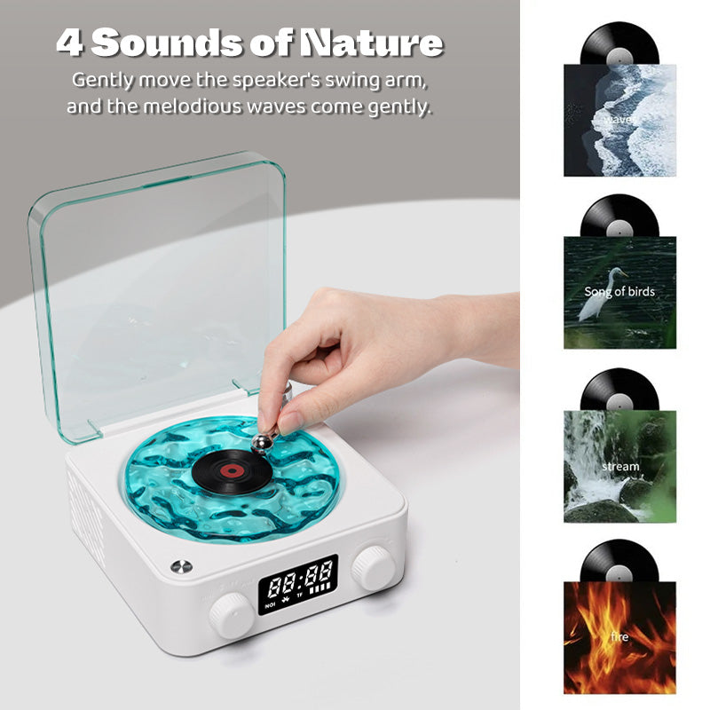 Premium Green Waves Retro Bluetooth Vinyl Record Player