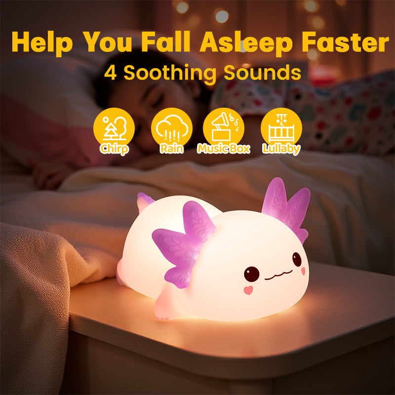 MeWaii® Axolotl 2025 Exclusive Design Squishy Silicone LED Night Light - Perfect Gift for Kids and Girls