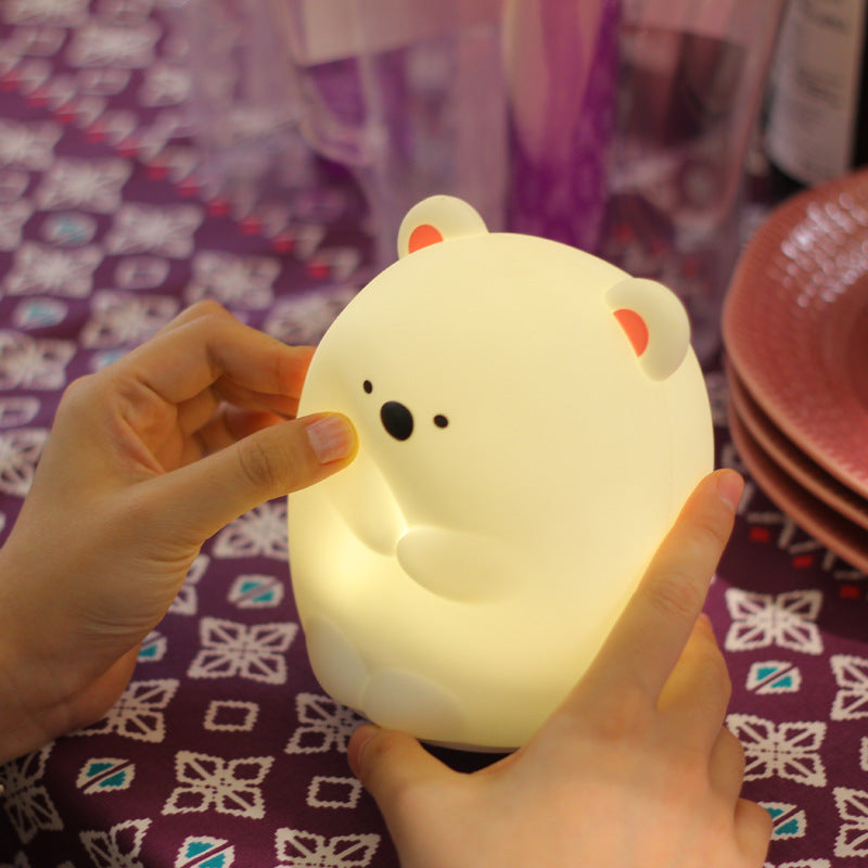 Squishy Silicone Hug Bear LED Night Light - Perfect Gift for Kids and Girls