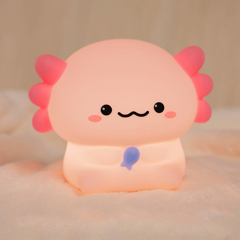 Squishy Silicone Little Axolotl LED Night Light - Perfect Gift for Kids and Girls