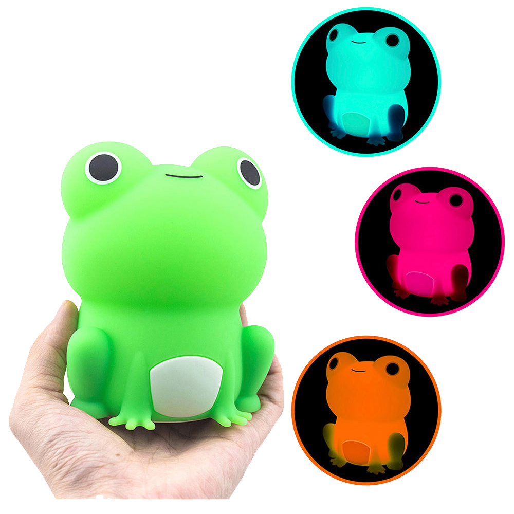 Squishy Silicone Peculiar Frog LED Night Light - Perfect Gift for Kids and Girls