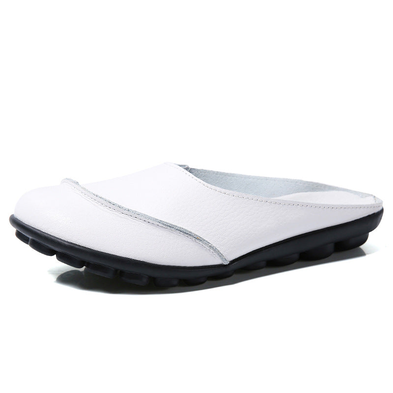 Owlkay Slippers: Leather Soft Soles Comfortable Flat Shoes - Enhance Your Style & Comfort