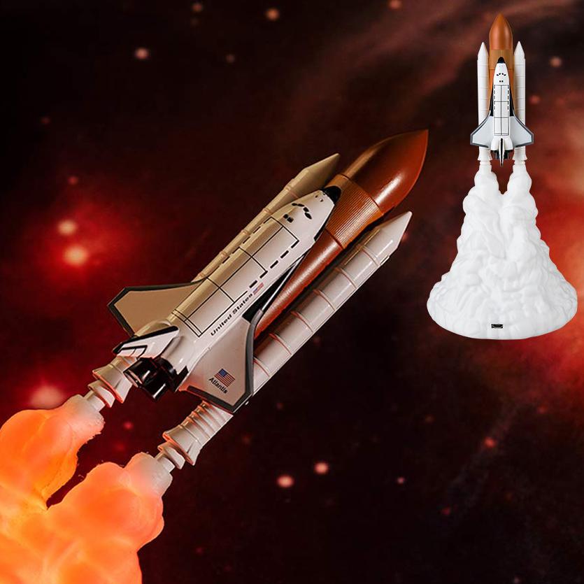 Space Adventure Night Lights - Rocket & Astronaut LED Lamps