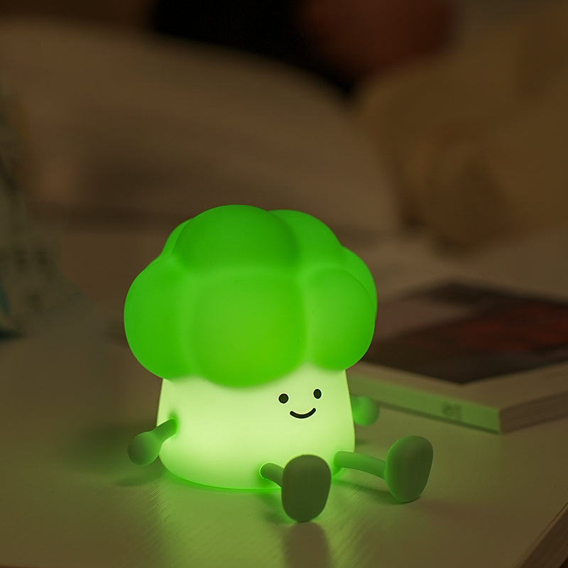 Squishy Silicone Broccoli LED Night Light - Perfect Gift for Kids and Girls