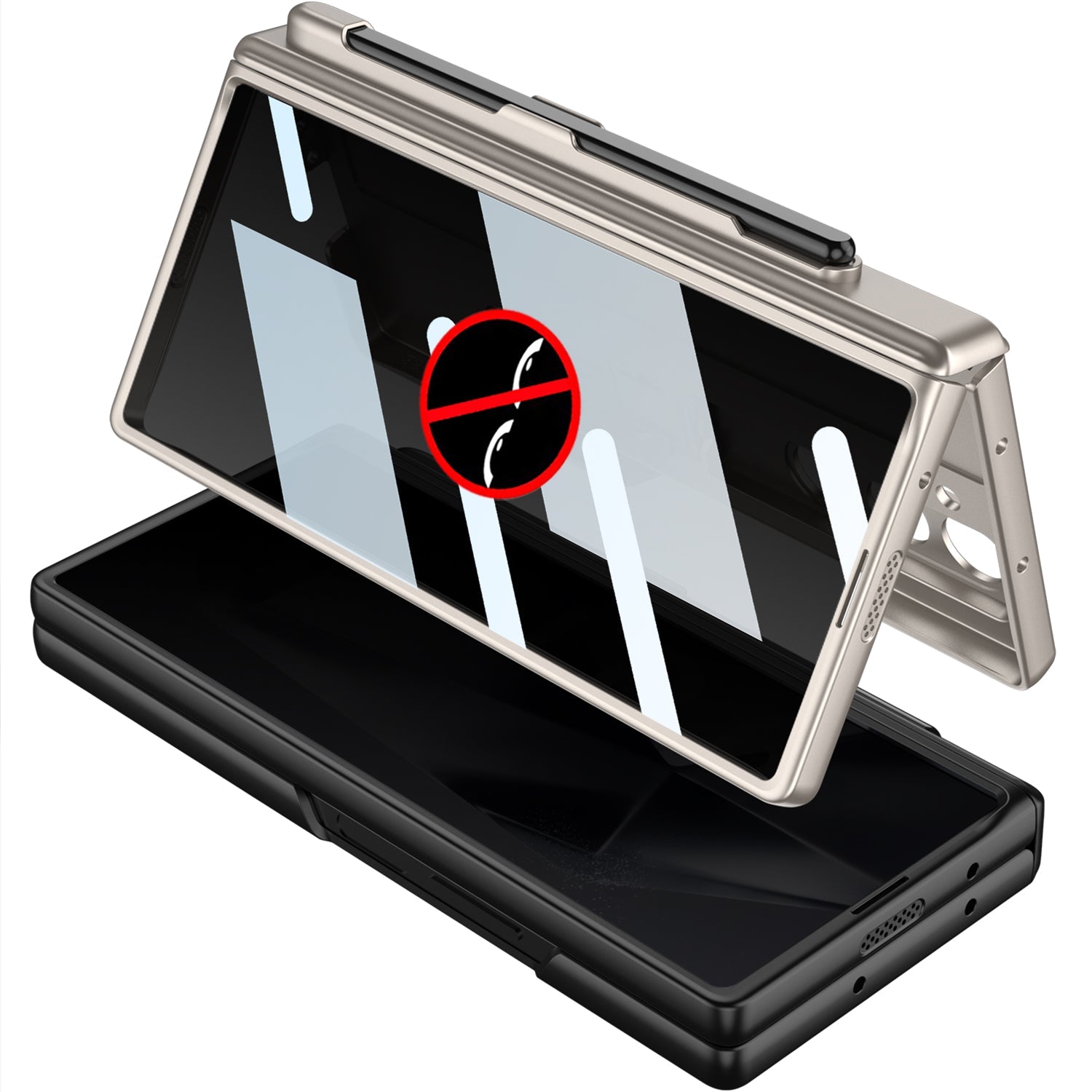 Magnetic Hinge Pen Slot Hidden Bracket All-included Case With Back Screen Protector For Galaxy Z Fold 6/5/4/3