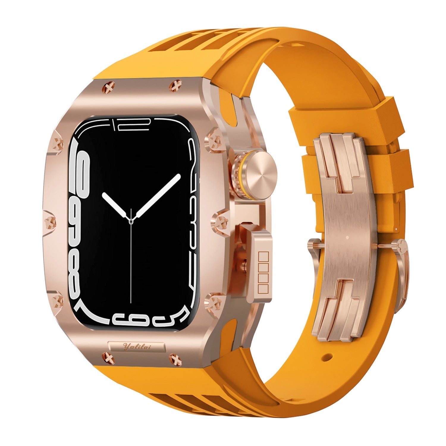 Luxurious Titanium Alloy Case Strap For Apple Watch Series 44/45 mm