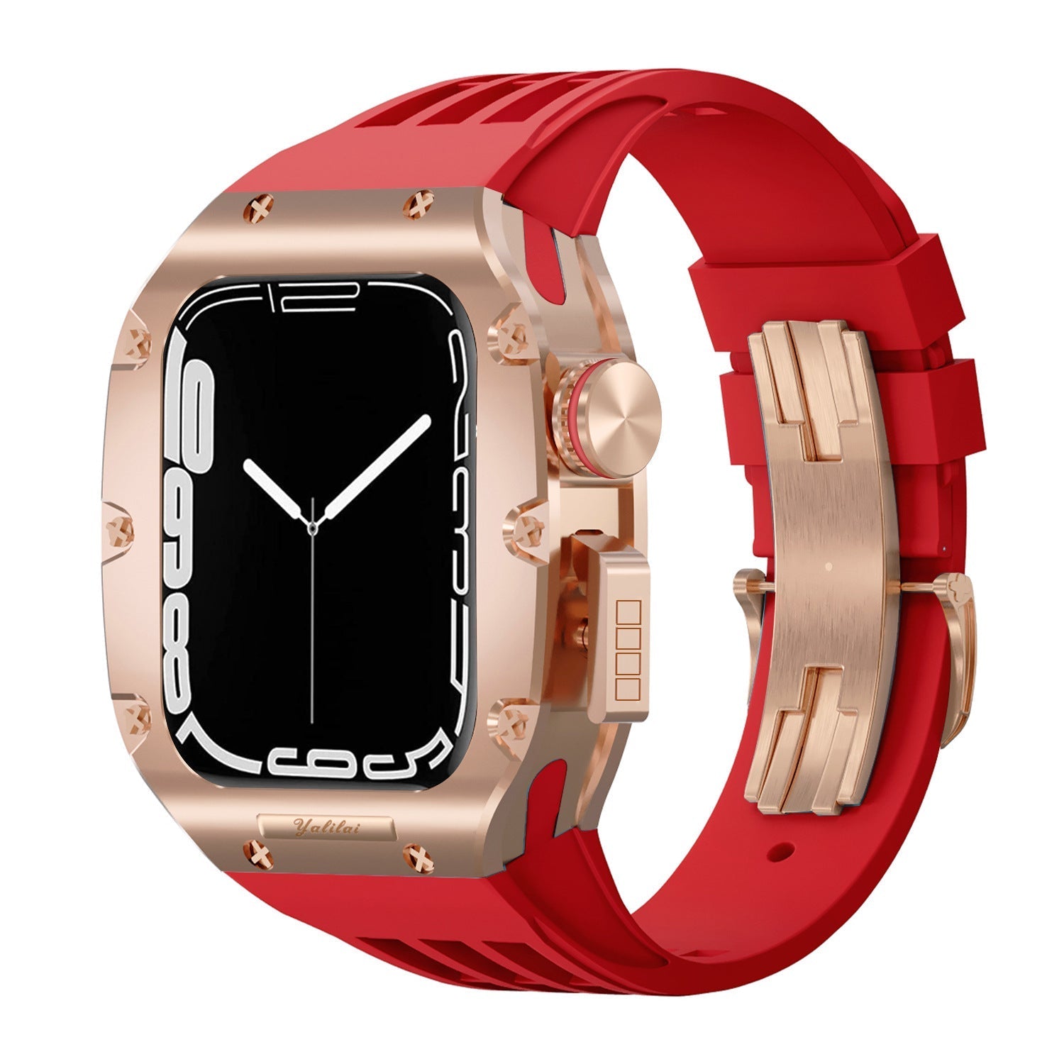 Luxurious Titanium Alloy Case Strap For Apple Watch Series 44/45 mm