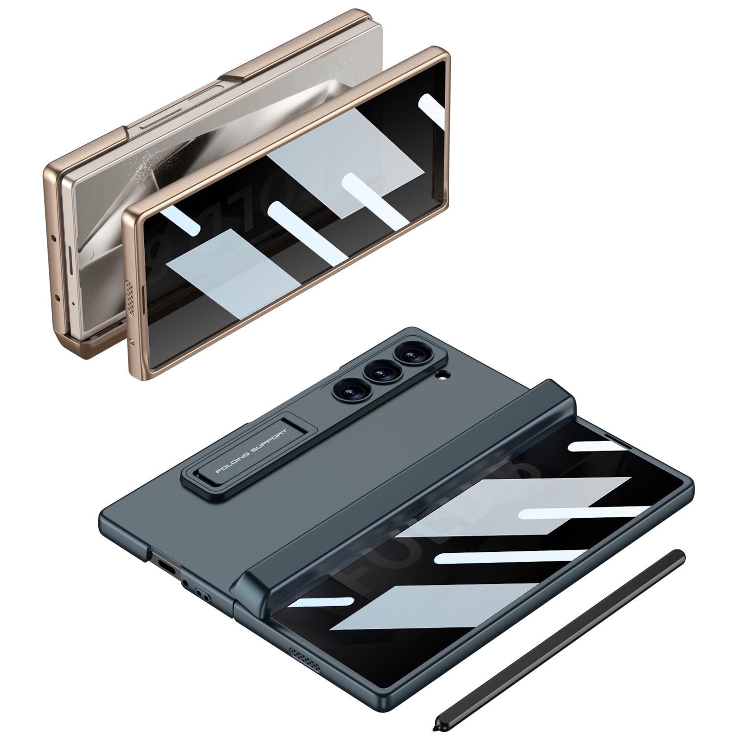 Magnetic Hinge Pen Box Shockproof Phone Case With Anti-peep Screen Protector For Galaxy Z Fold 6