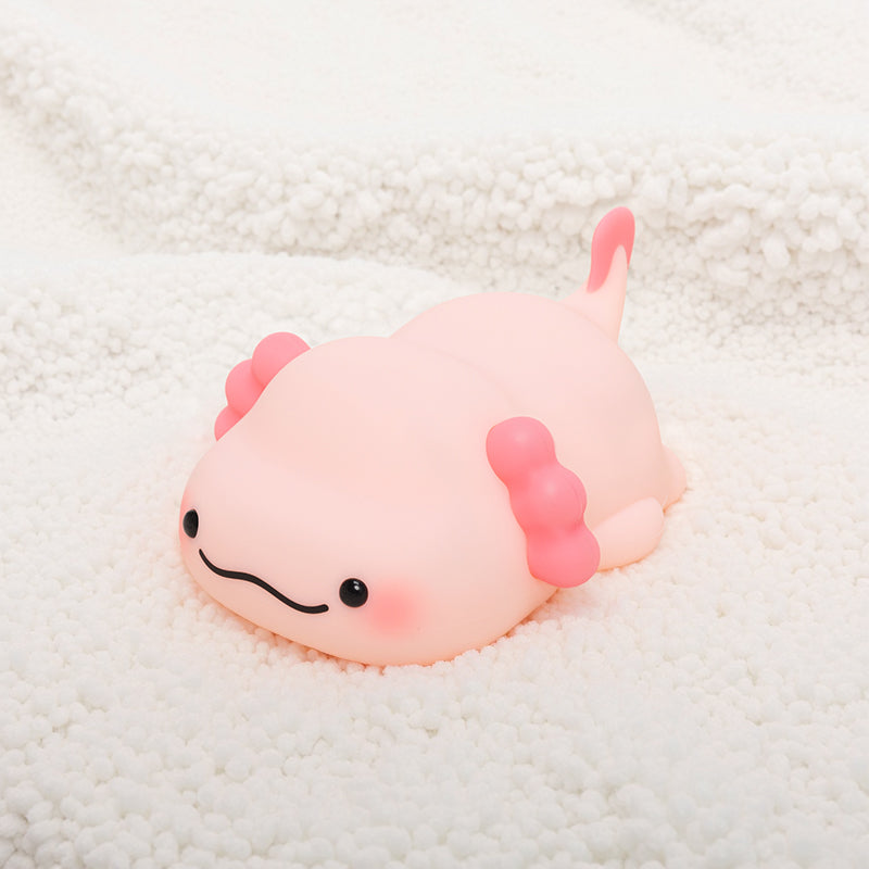 Squishy Silicone Lazy Axolotl LED Night Light - Perfect Gift for Kids and Girls