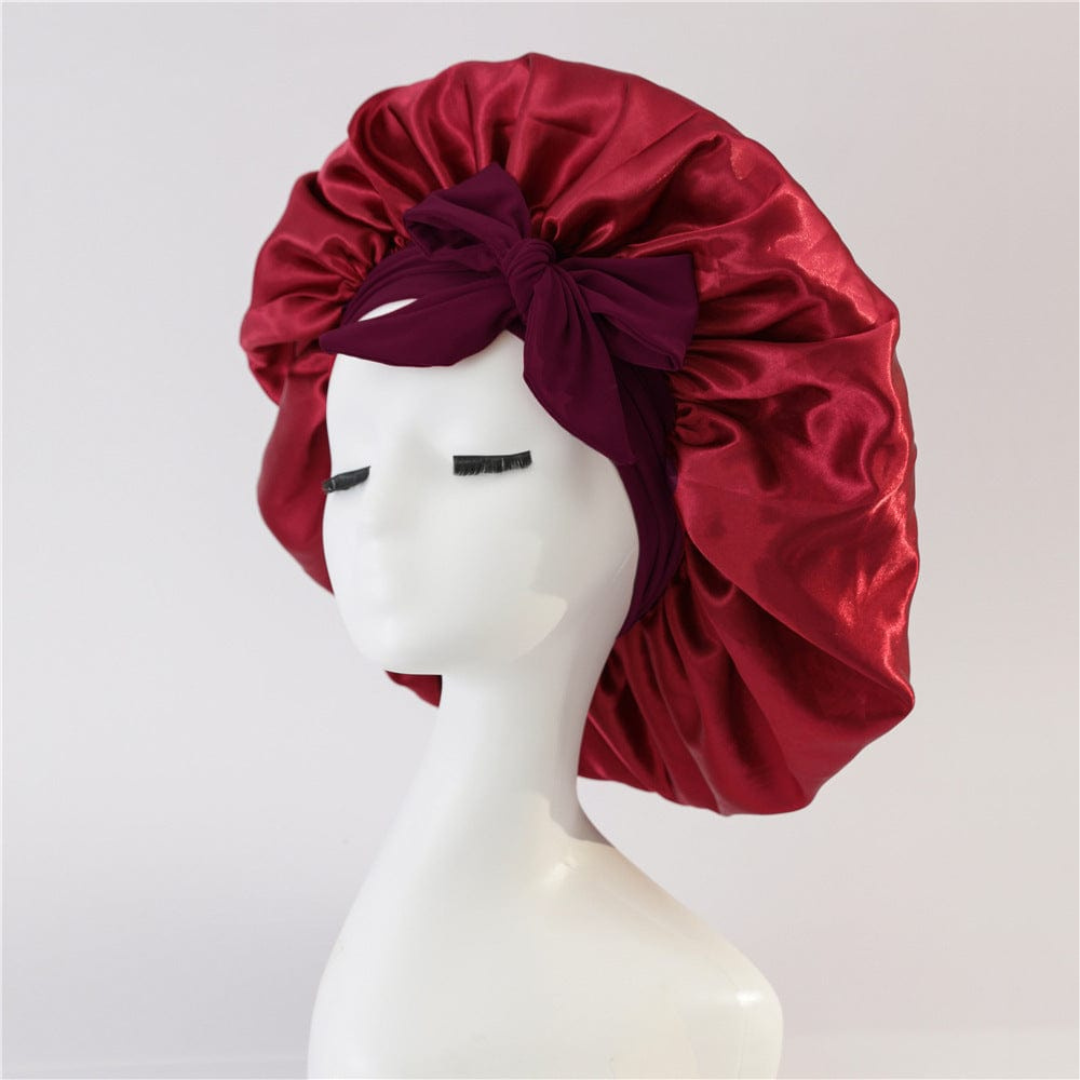 Smooth-Night by Centuras Premium™ (Double Layer Hair Bonnet with Magic Tie Band)