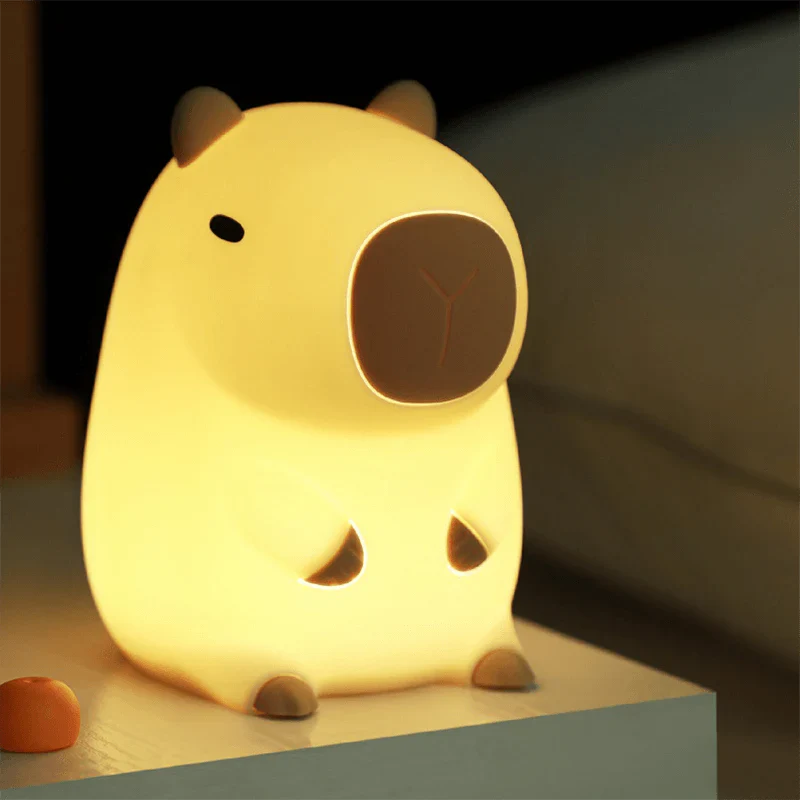 Flower Capybara Squishy Silicone Night Light - Perfect Gift for Kids and Girls