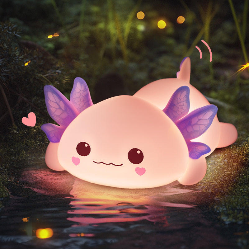 MeWaii® Axolotl 2025 Exclusive Design Squishy Silicone LED Night Light - Perfect Gift for Kids and Girls