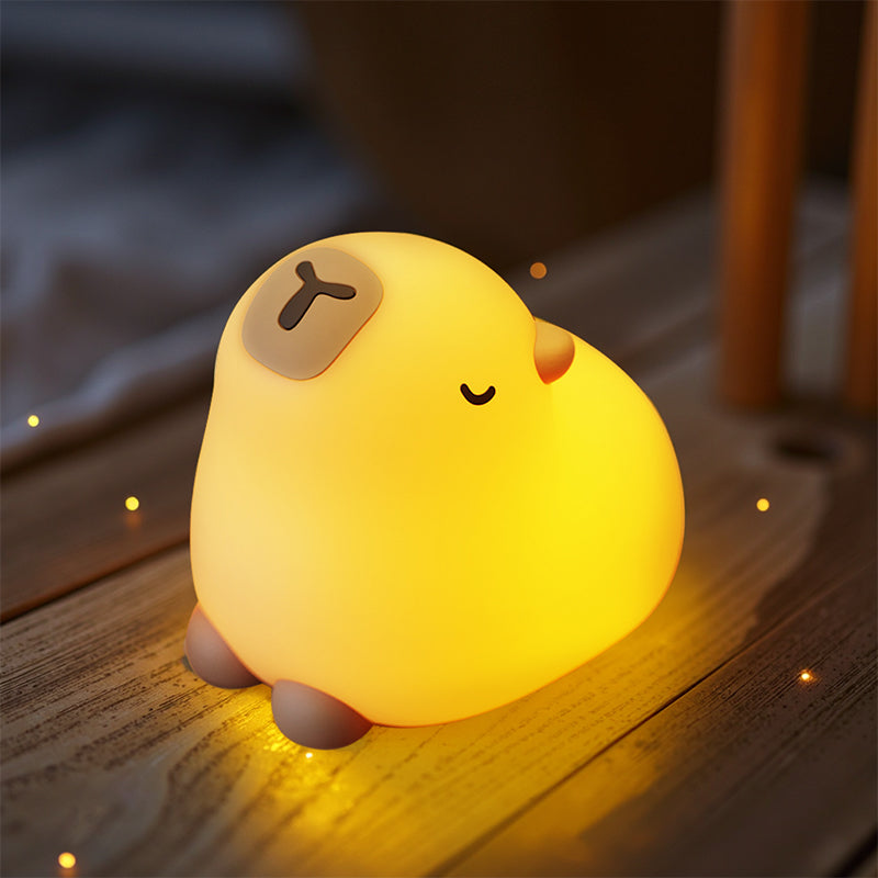 Squishy Silicone Yoga Capybara LED Night Light - Perfect Gift for Kids and Girls