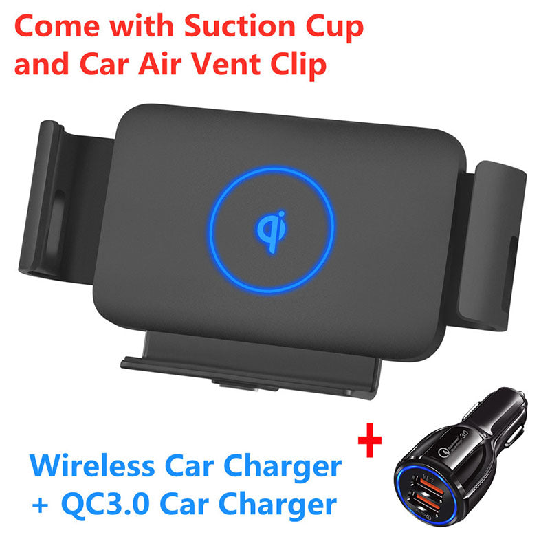 Automatic Clamping Car Wireless Charger for Galaxy Z Fold 3 2 Note20 S22 S21 S20 iPhone 13 12 11 XS Max Air Vent Mount Phone Holder