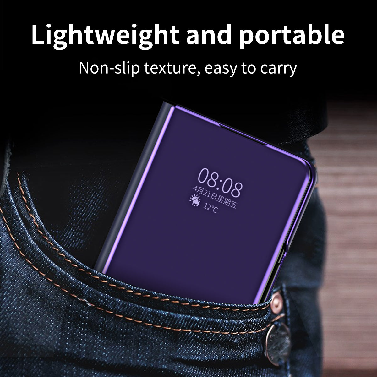 Smart Mirror Clear View Flip Case Luxury Magnetic Leather Kickstand Shockproof Cover For Galaxy Z Fold 6/5/4/3