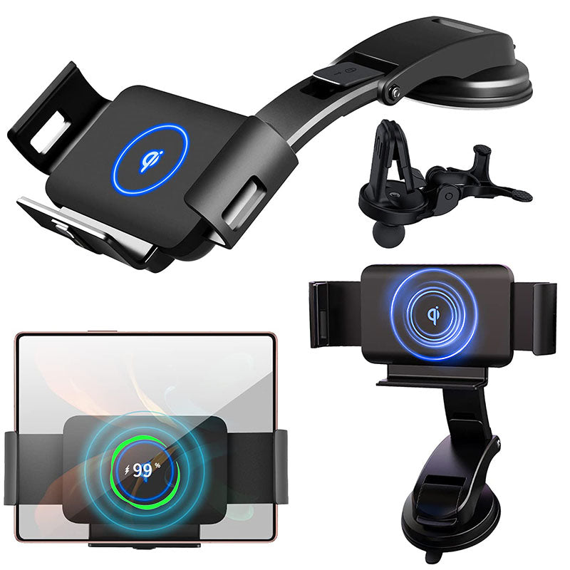 Automatic Clamping Car Wireless Charger for Galaxy Z Fold 3 2 Note20 S22 S21 S20 iPhone 13 12 11 XS Max Air Vent Mount Phone Holder