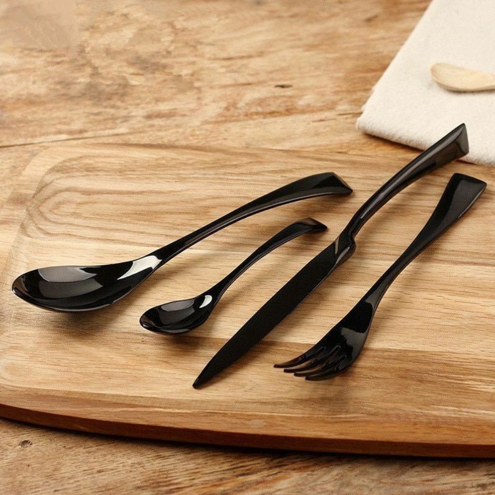 All Black Flatware Set