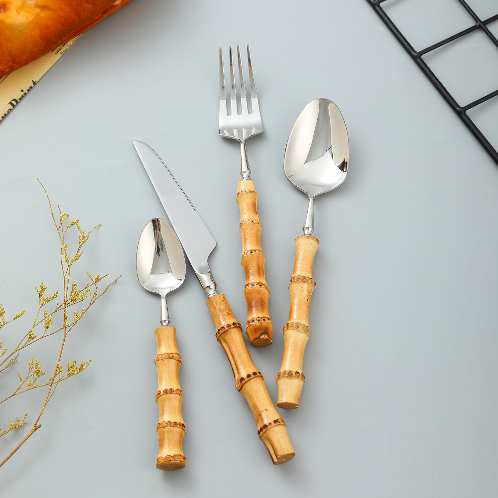 Natural Bamboo Flatware Set