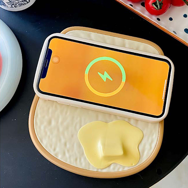 Squishy Silicone Toast Cat Wireless Charger LED Night Light - Perfect Gift for Kids and Girls