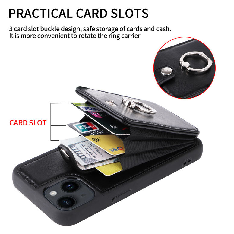 Luxurious Leather Card Holder Anti-fall Protective iPhone Case