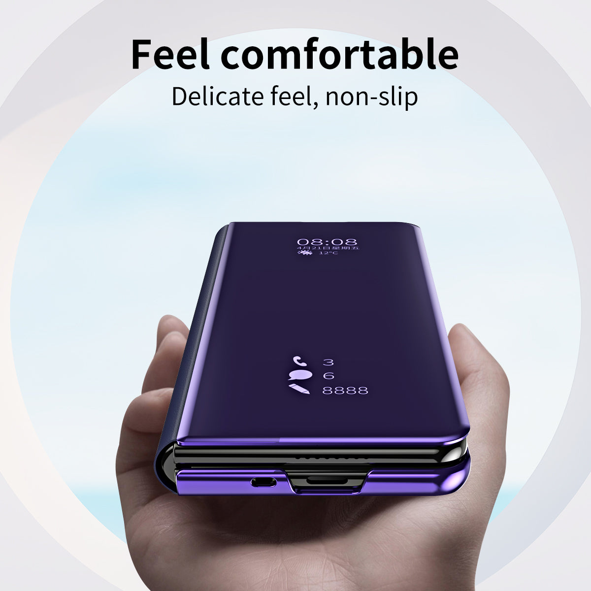 Smart Mirror Clear View Flip Case Luxury Magnetic Leather Kickstand Shockproof Cover For Galaxy Z Fold 6/5/4/3