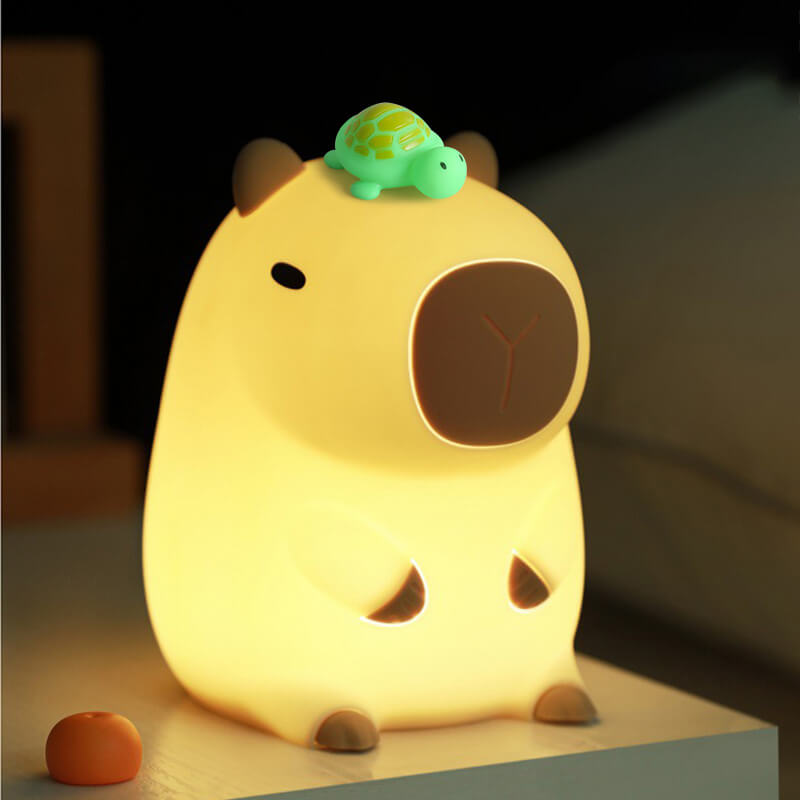 Flower Capybara Squishy Silicone Night Light - Perfect Gift for Kids and Girls