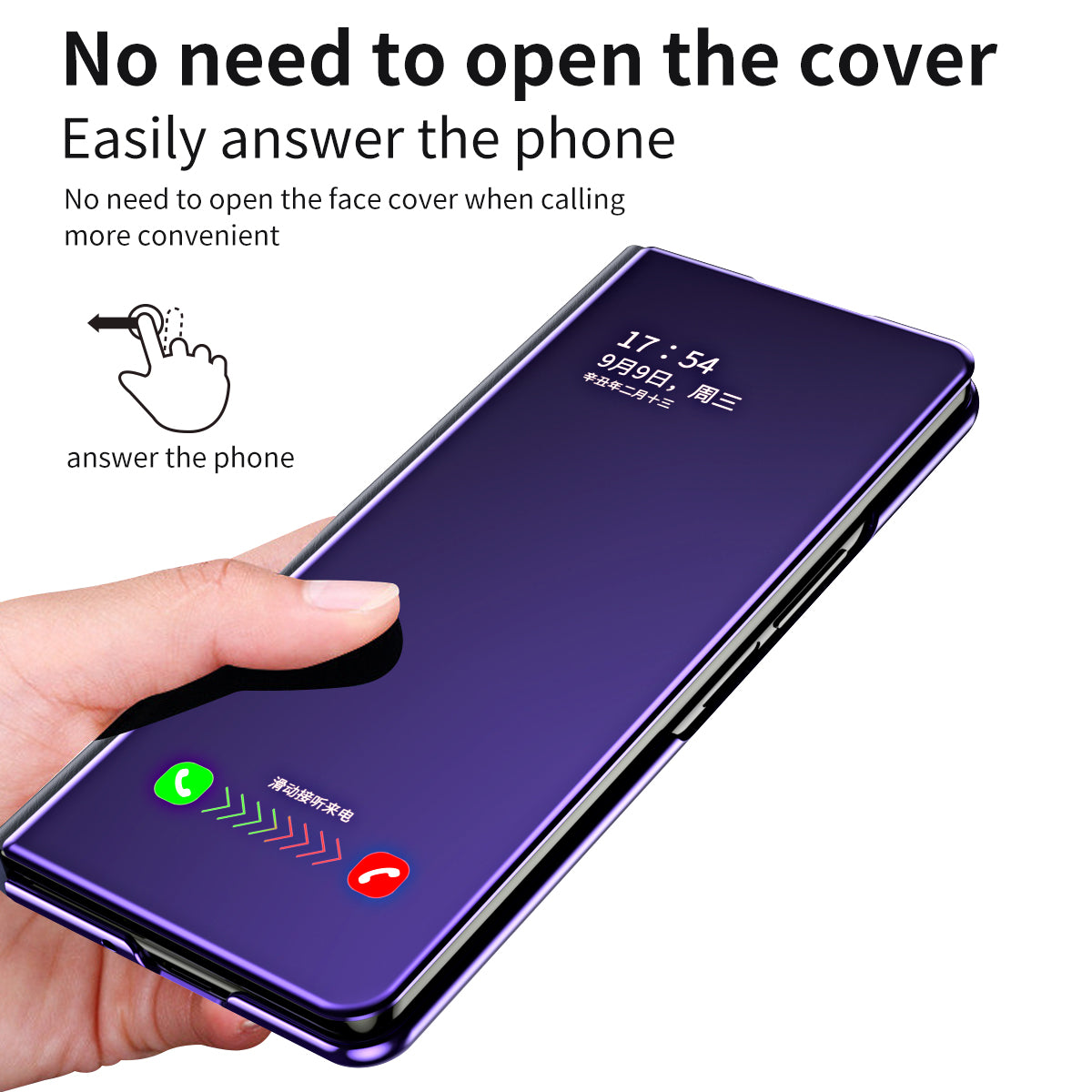 Smart Mirror Clear View Flip Case Luxury Magnetic Leather Kickstand Shockproof Cover For Galaxy Z Fold 6/5/4/3