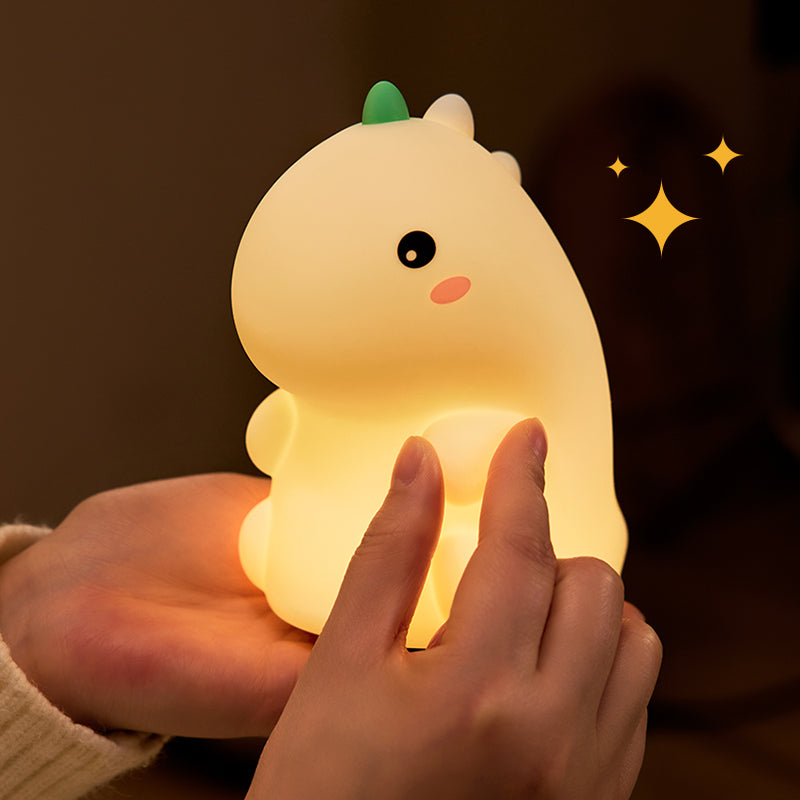 MeWaii® Squishy Silicone Dinosaur LED Night Light - Perfect Gift for Kids and Girls