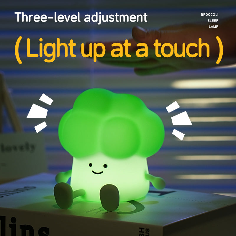 Squishy Silicone Broccoli LED Night Light - Perfect Gift for Kids and Girls