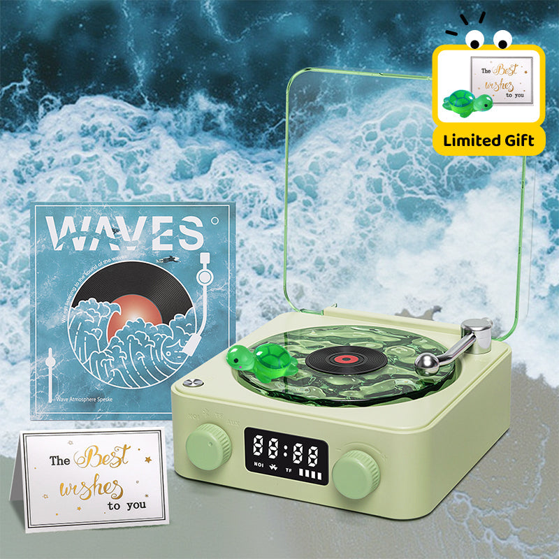 Limited-Time Offer Premium Waves Retro Bluetooth Vinyl Record Player 🎁