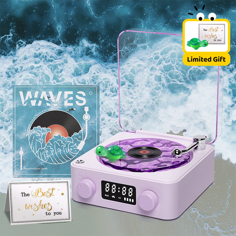 Limited-Time Offer Premium Waves Retro Bluetooth Vinyl Record Player 🎁