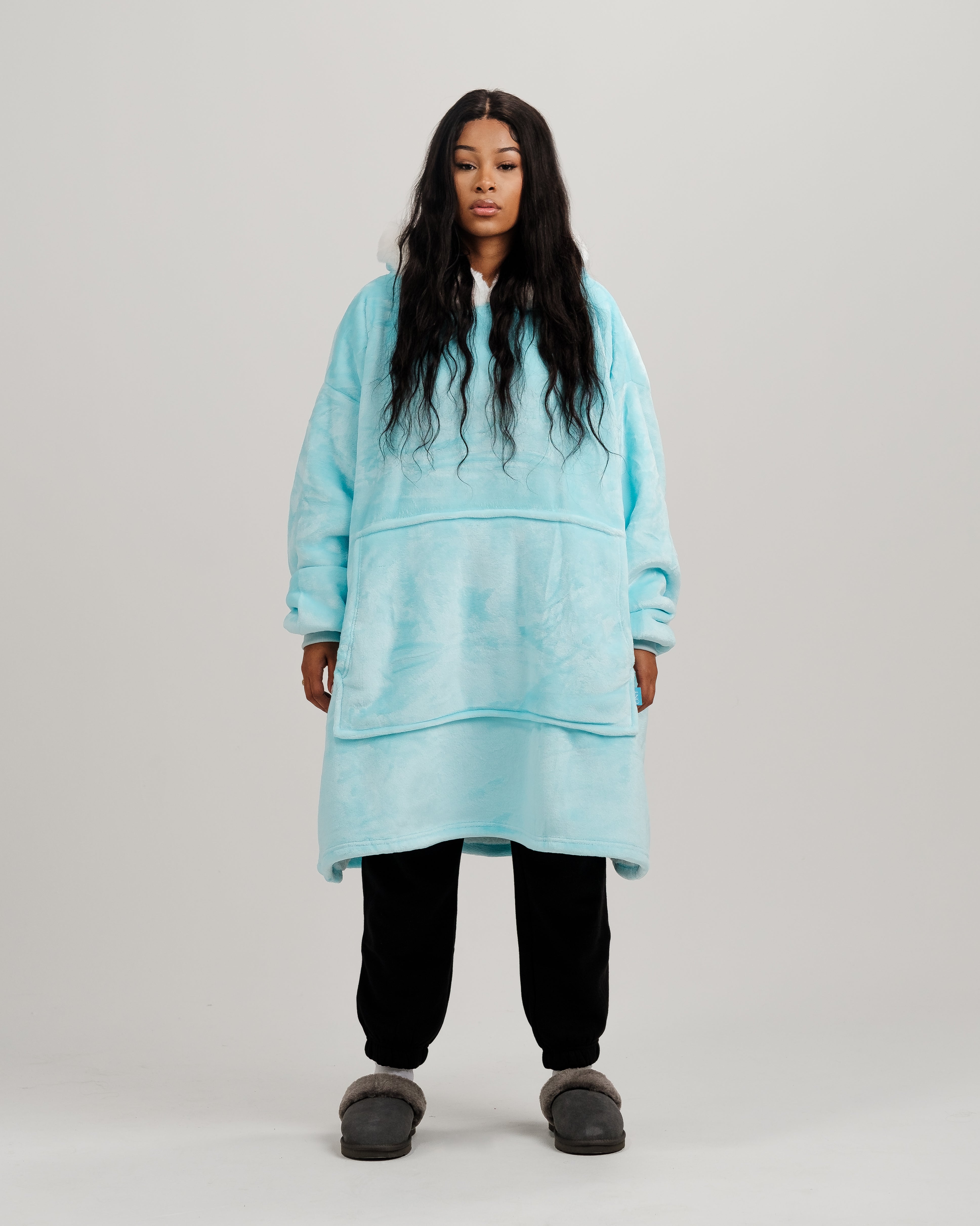 ONY Furlined Hoodie Blanket - Blue