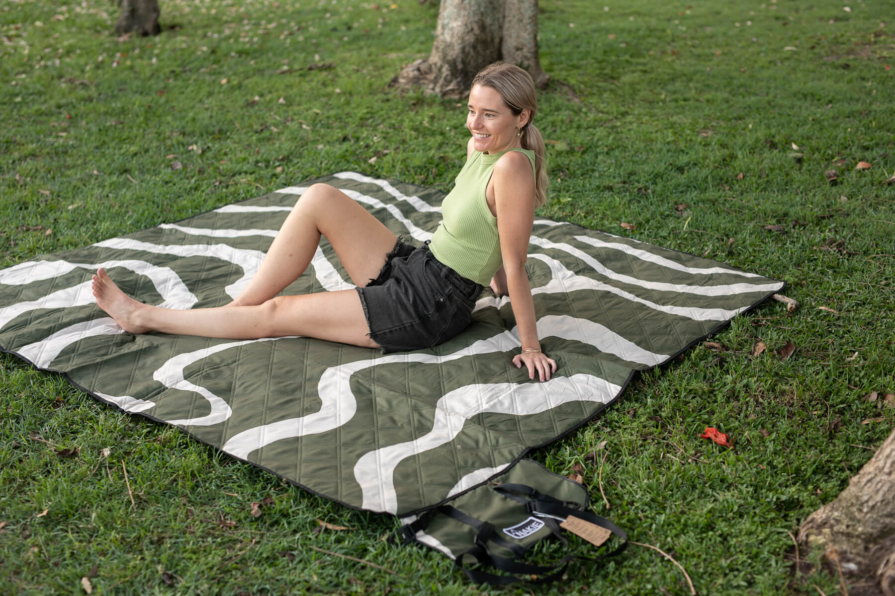 Eucalyptus Green - Recycled Picnic Blanket