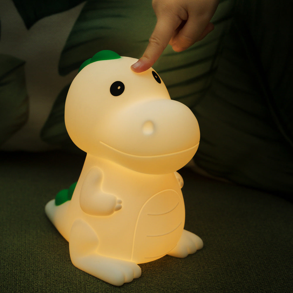 Squishy Silicone Dinosaur LED Night Light - Perfect Gift for Kids and Girls