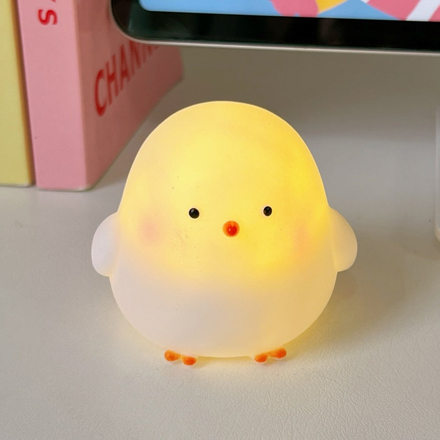 Squishy Silicone White Chicky LED Lamp - Perfect Gift for Kids and Girls