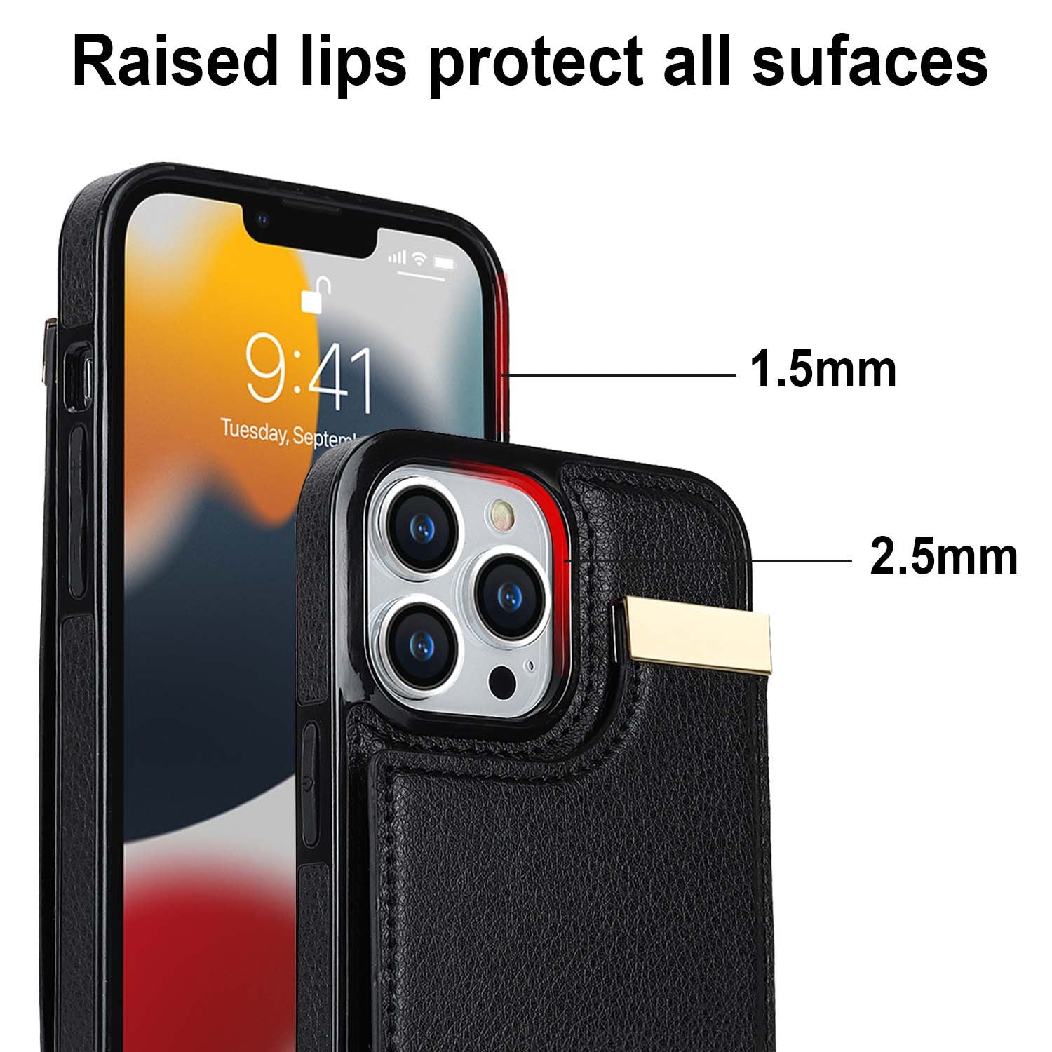 Luxurious Leather Card Holder Anti-fall Protective iPhone Case