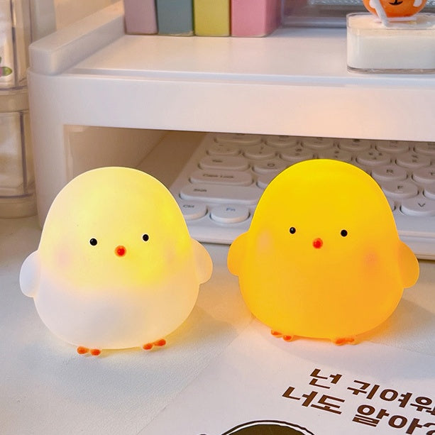 Squishy Silicone White Chicky LED Lamp - Perfect Gift for Kids and Girls