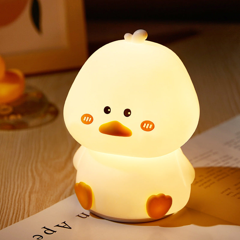 Squishy Silicone Shy Duck LED Night Light - Perfect Gift for Kids and Girls