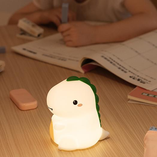 Squishy Silicone Happy Dinosaur LED Night Light - Perfect Gift for Kids and Girls