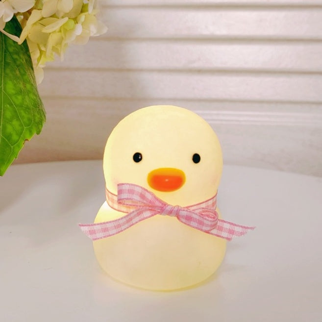 Squishy Silicone Pink Duck Mini LED Lamp - Perfect Gift for Kids and Girls