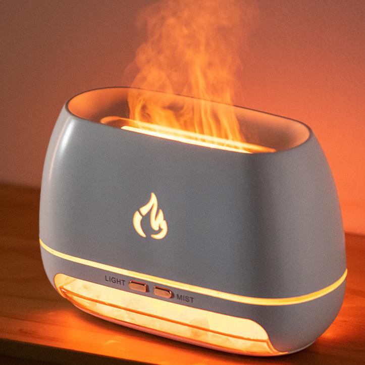 Simulated Flame Wood Grain Home Humidifier For Gift