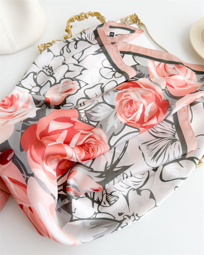 Rachele Pink Foulard (100% Zijde- 68cm)